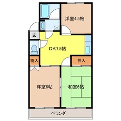 中濃ハイツの物件間取画像